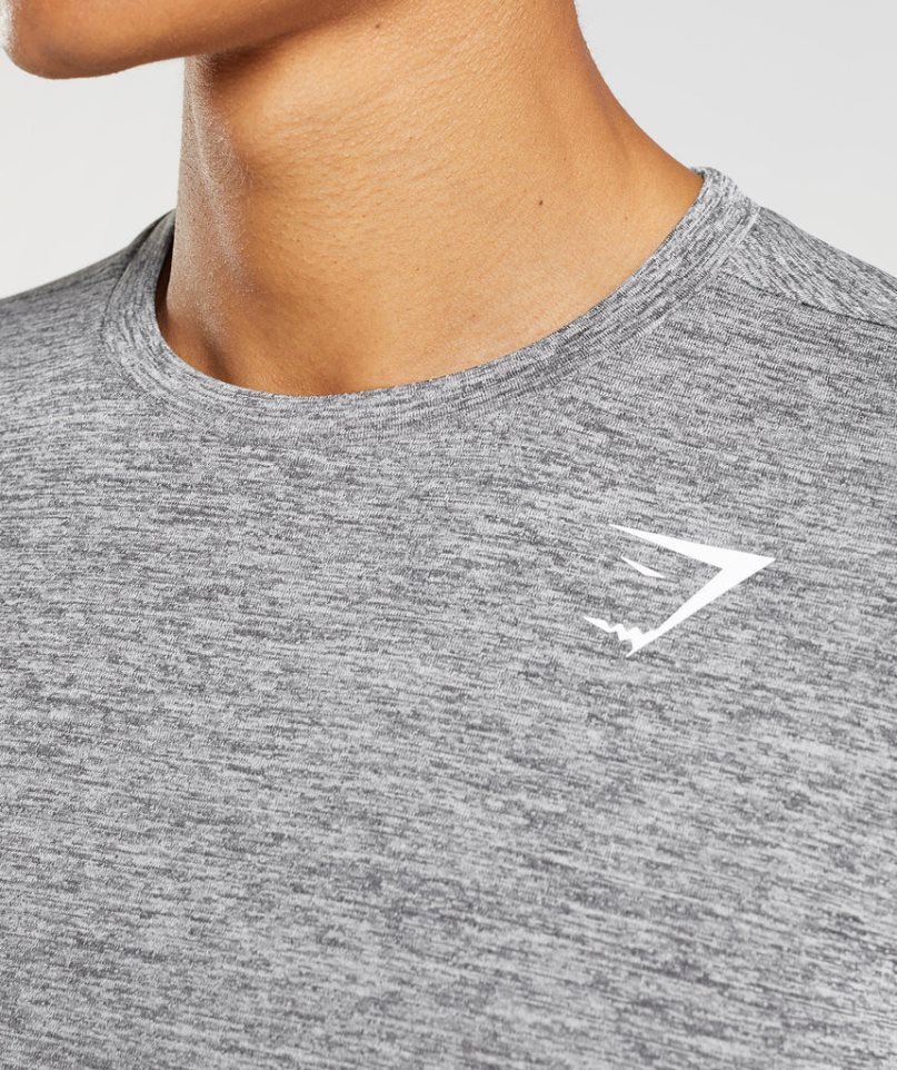 Men's Gymshark Arrival Long Sleeve T-Shirts Grey | NZ 7CNDIJ